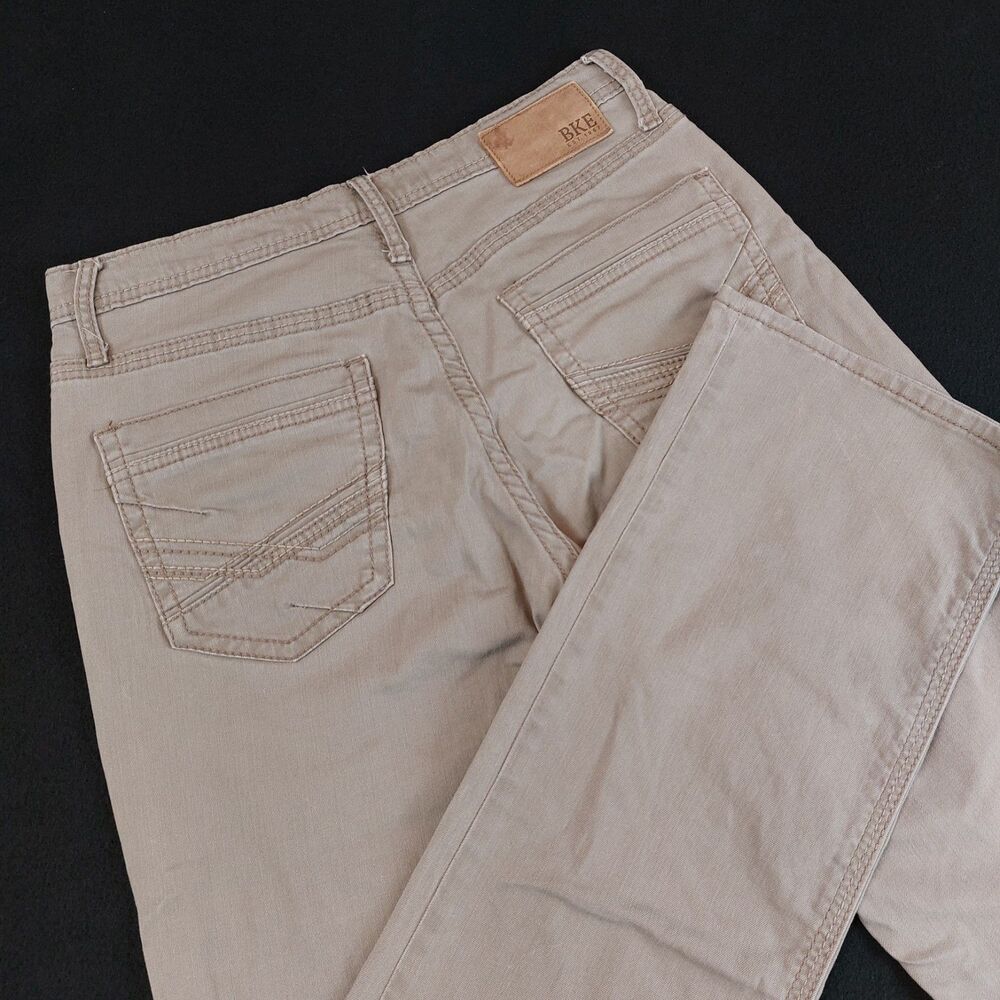 BKE Jake Boot Stretch Pants Men's Size 31x34 (Fit 31x33) Shroom Brown